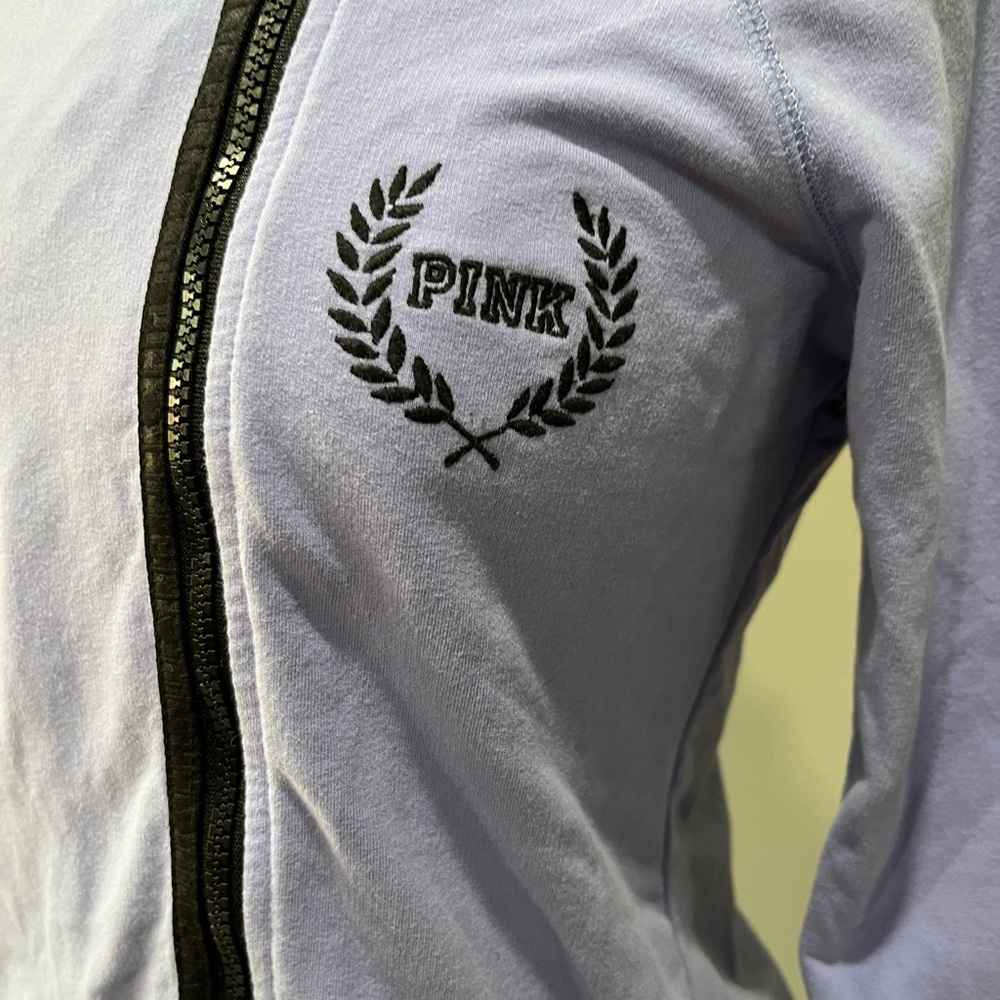 Victoria’s Secret PINK Asymmetrical‎ Full Zip Jacket Hoodie Lavender - Picture 3 of 9